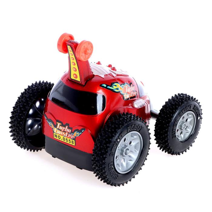 Машина радиоуправляемая «Перевёртыш», работает от батареек, световые эффекты, цвет красный 38927