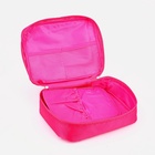 Косметичка - органайзер дорожная на молнии, с карманами, малиновая - Фото 2