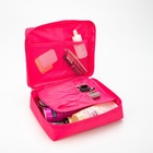 Косметичка - органайзер дорожная на молнии, с карманами, малиновая - Фото 3