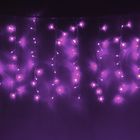 Гирлянда «Занавес» 1.5 × 1 м, IP20, прозрачная нить, 180 LED, свечение фиолетовое, 8 режимов, 220 В, УЦЕНКА 3156997