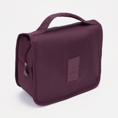 Косметичка на липучках, с крючком, цвет бордовый