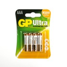 Батарейка алкалиновая GP Ultra, AAA, LR03-4BL, 1.5В, блистер, 4 шт. - фото 318042356