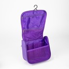 Косметичка-несессер на молнии, с крючком, наружный карман, цвет фиолетовый - фото 11633319