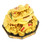 Нэцкэ золото "Жаба на Ба-гуа с чашей" 7 х 6 см - Фото 1