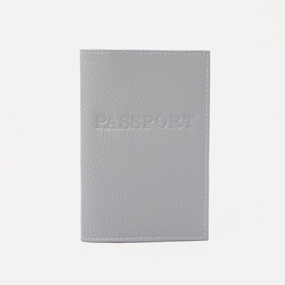 Обложка для паспорта, загран, флотер, цвет серый