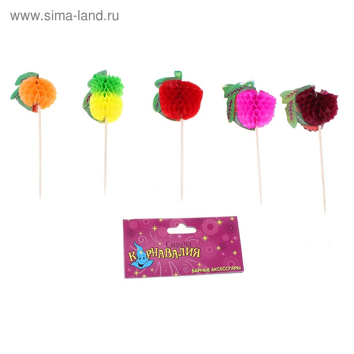 Шпажки для канапе "Фрукты", набор 12 шт. - Фото 1