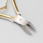 Кусачки маникюрные для кутикулы, двойная пружина, 10 см, длина лезвия - 12 мм, на блистере, цвет золотой/серебристый - Фото 2