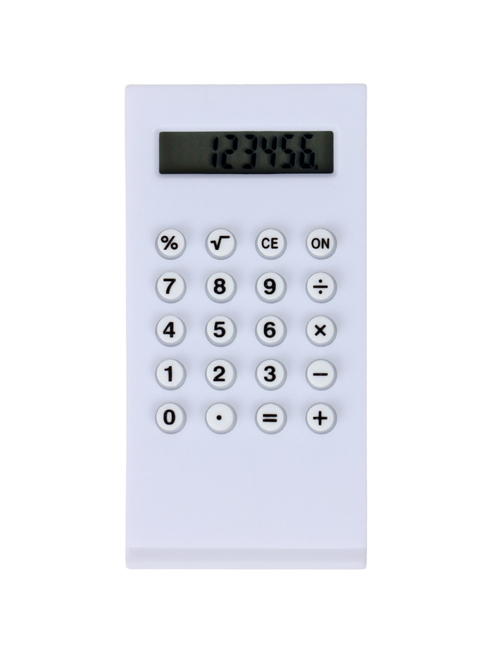 Калькулятор-зажим, 8-разрядный, белый - Фото 1