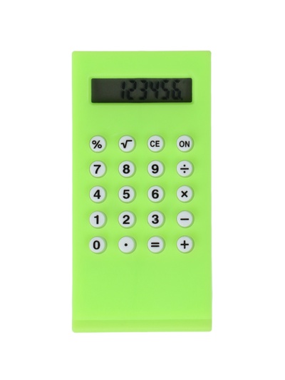Калькулятор-зажим, 8-разрядный корпус, зеленый