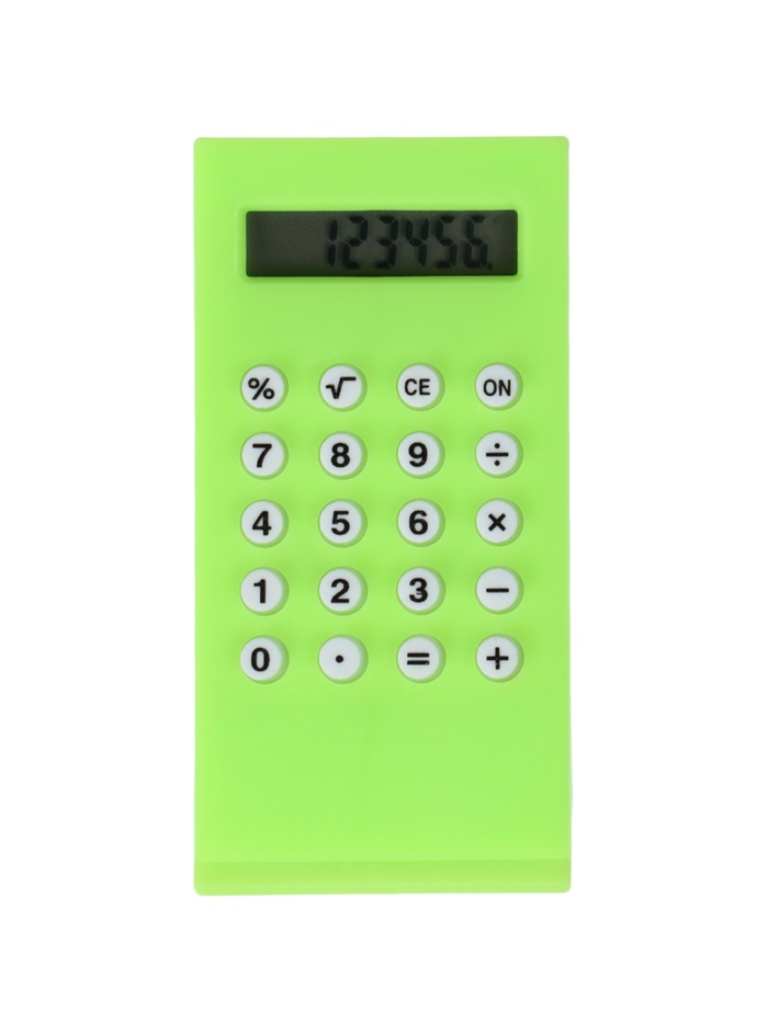 Калькулятор-зажим, 8-разрядный корпус, зеленый - Фото 1