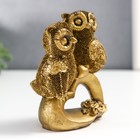 Сувенир полистоун "2 совы на сердце" 10,5х4х8 см - фото 22572285