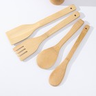 Набор кухонных принадлежностей Доляна «Дуновение леса», 4 предмета на подставке: 2 лопатки, 2 ложки - Фото 3