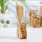 Набор кухонных принадлежностей «Дуновение леса», 3 предмета на подставке: 2 лопатки, ложка - фото 24514088