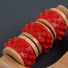 Массажёр - роллер, с шипами, универсальный, деревянный, 14.5×8×2 см, МИКС - Фото 4