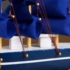 Корабль сувенирный малый «Стратфорд», борта синие с белой полосой, паруса синие, 4×16,5×16 см - Фото 9