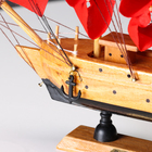 Сувенирная модель корабля «Дакия», борта светлое дерево, паруса алые, 5×23×22 см - Фото 4