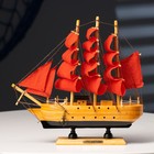 Корабль сувенирный малый «Дакия», борта светлое дерево, паруса алые, 5×23×22 см - Фото 8