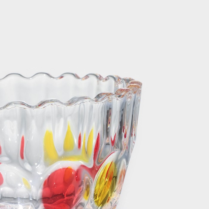 Сахарница стеклянная Доляна «Венеция краски», 250 мл, 10×13 см, с крышкой - фото 1905303710