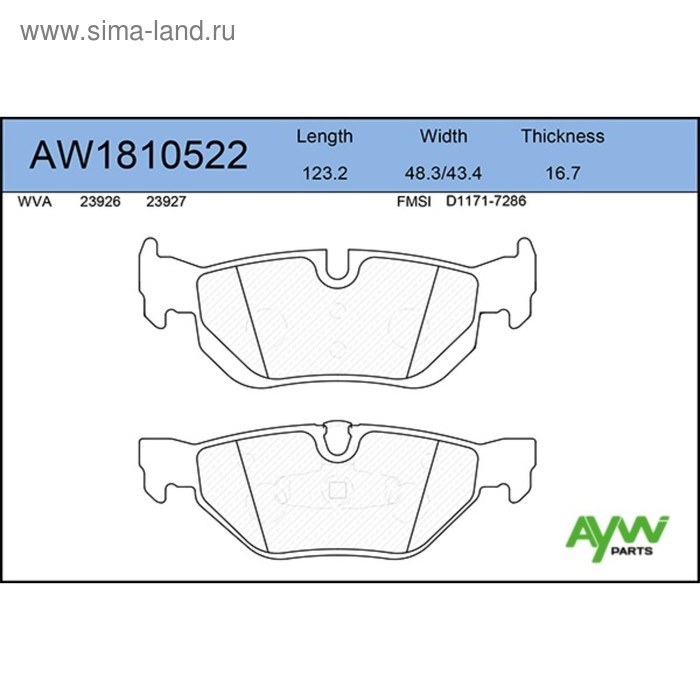 Колодки тормозные AYWIparts AW1810522 - Фото 1