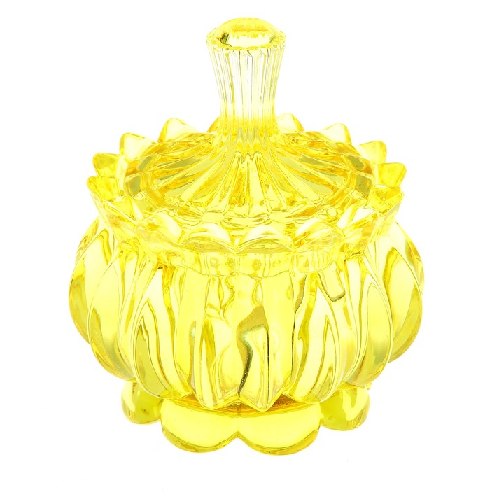 Сахарница стеклянная с крышкой 150 мл "Галерея", 8х11 см, цвет желтый - Фото 1