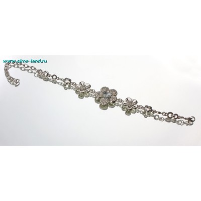 Браслет «Цветок солнца», цвет морской в золоте