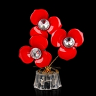 Сувенир стекло 3 цветка "Трехлистник" 11 см МИКС - Фото 1