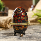 Шкатулка "Хохлома на чёрном" 7,5х4,7 см - Фото 2