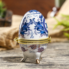 Шкатулка "Гжель" мал 7,5х4,7 см - Фото 2