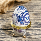 Шкатулка "Гжель" мал 7,5х4,7 см - Фото 3