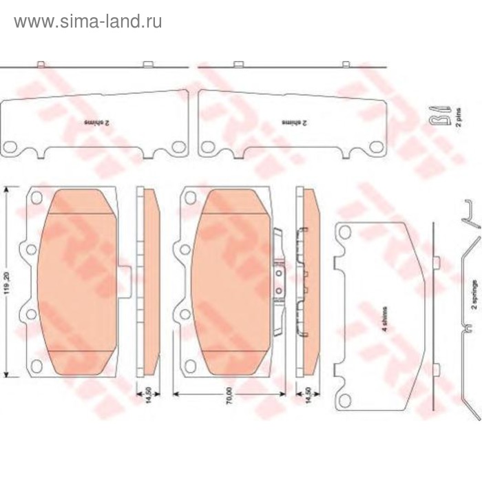 Колодки тормозные TRW GDB3470 - Фото 1