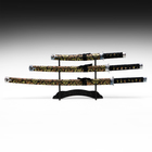 Макет оружия «Сувенирные катаны на подставке 3в1. Драконы на чёрном», подарочный набор, ножны ткань, 47 см; 70 см; 89 см - Фото 2