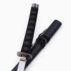 Макет оружия «Сувенирная катана на подставке», чёрные ножны с резным драконом, 100 см, рукоять МИКС - Фото 4