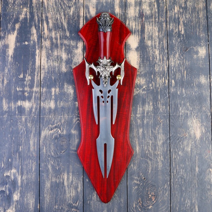 Сувенирный меч на планшете, раздвоенное лезвие, 45 см - Фото 1