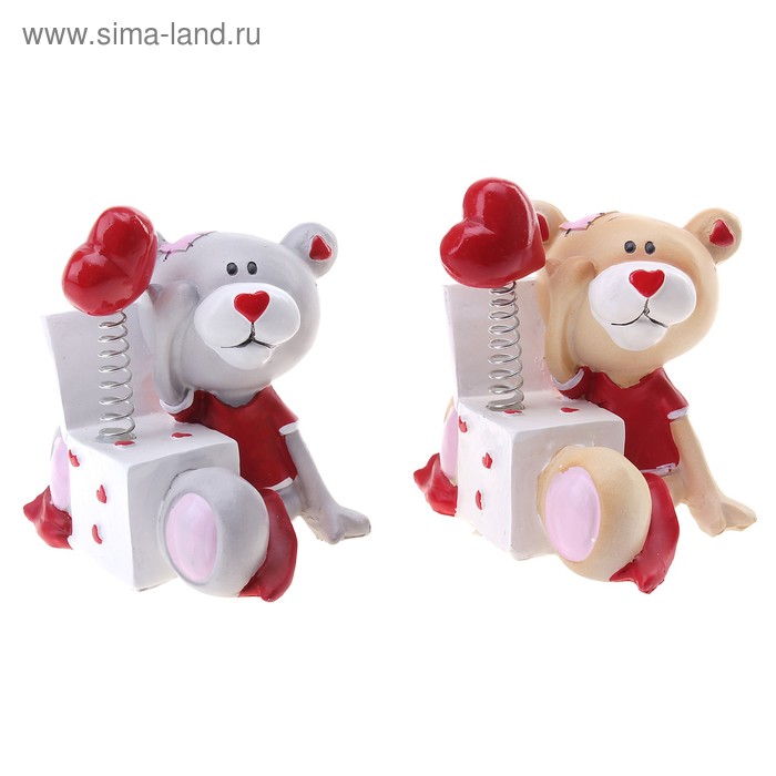 полистоун мишка Топотун с коробкой сюрпризов 8*7 см - Фото 1