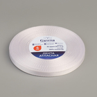 Лента атласная, 6 мм × 33 ± 2 м, цвет белый №001 - Фото 2