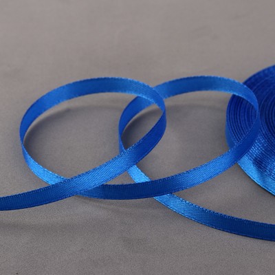 Лента атласная, 6 мм × 33 ± 2 м, цвет синий №040