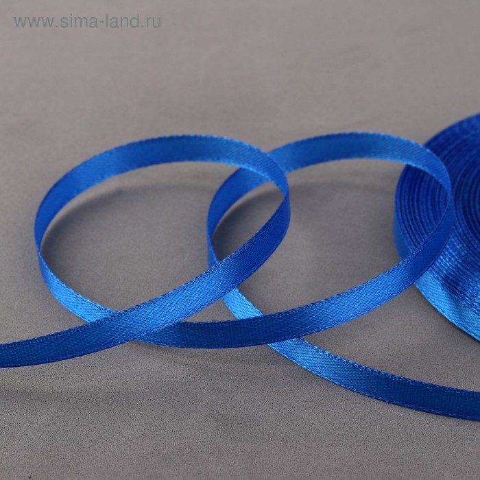 Лента атласная, 6 мм × 33 ± 2 м, цвет синий №040 - Фото 1