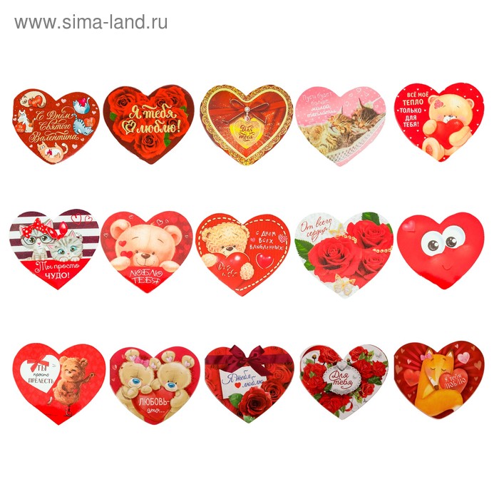 Набор маленьких двойных валентинок «Любовь», 30 шт, 8 × 7 см - Фото 1