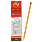 Карандаш чернографитный Koh-I-Noor 1500, 7H, шестигранный, деревянный, жёлтый корпус - Фото 2