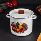 Кастрюля эмалированная, 5.5 л, пластмассовая ручка, рисунок МИКС, цвет белый - фото 60772335