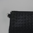 Сумка женская, отдел на молнии, наружный карман, длинный ремень, плетёнка, цвет чёрный - Фото 4
