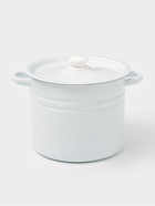 Кастрюля эмалированная, 9 л, d=21 см, с крышкой, без деколи, белая - Фото 1