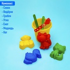 Набор игрушек для песочницы: ведёрко, 4 формочки для песка, грабли, лопатка, МИКС - Фото 6