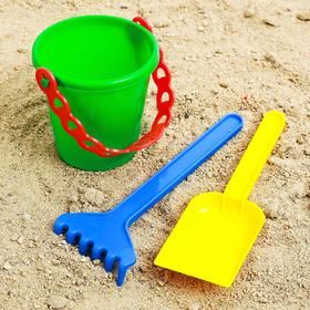 Песочный набор: ведёрко, лопатка, грабельки Ош