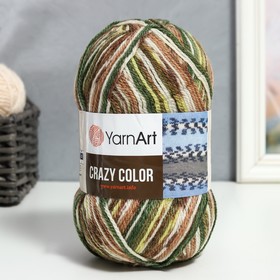 Пряжа "Crazy color" 25% шерсть, 75% акрил 260м/100гр (159 принт)