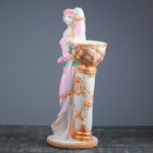 Фигура с кашпо "Девушка у колонны" бело-золотая 64см - Фото 2