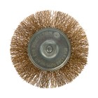 УЦЕНКА Щетка металлическая для дрели ТУНДРА, со шпилькой, плоская, 100 мм - Фото 2