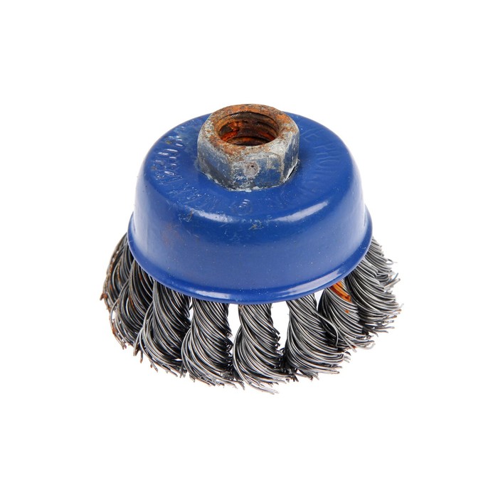 УЦЕНКА Щетка металлическая для УШМ ТУНДРА, крученая проволока, «чашка», М14, 65 мм - Фото 1