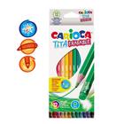 Карандаши 12 цветов Carioca "Tita Erasable", стираемые, яркий грифель 3.0 мм, шестигранные, пластиковые, картон, европодвес - фото 318043121