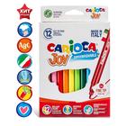 Фломастеры 12 цветов Carioca Joy, 2.6 мм, смываемые, увеличенный ресурс, суперяркие, европодвес - фото 108338041